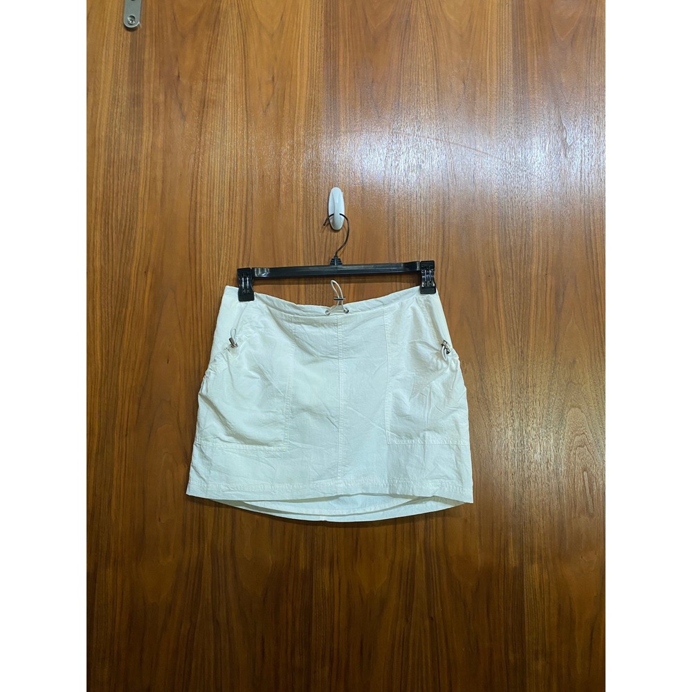 American Threads White Nylon Cargo Skort Womens M NWT Mini Skirt Shorts Utility